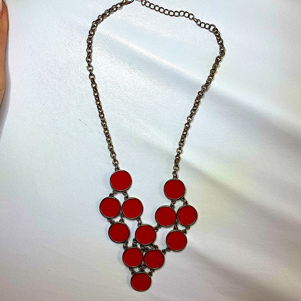 Red statement necklace